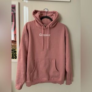 glossier MEDIUM pink hoodie!